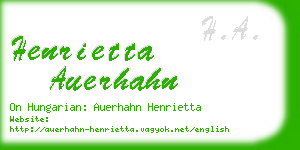 henrietta auerhahn business card